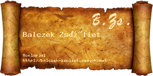 Balczek Zsüliet névjegykártya